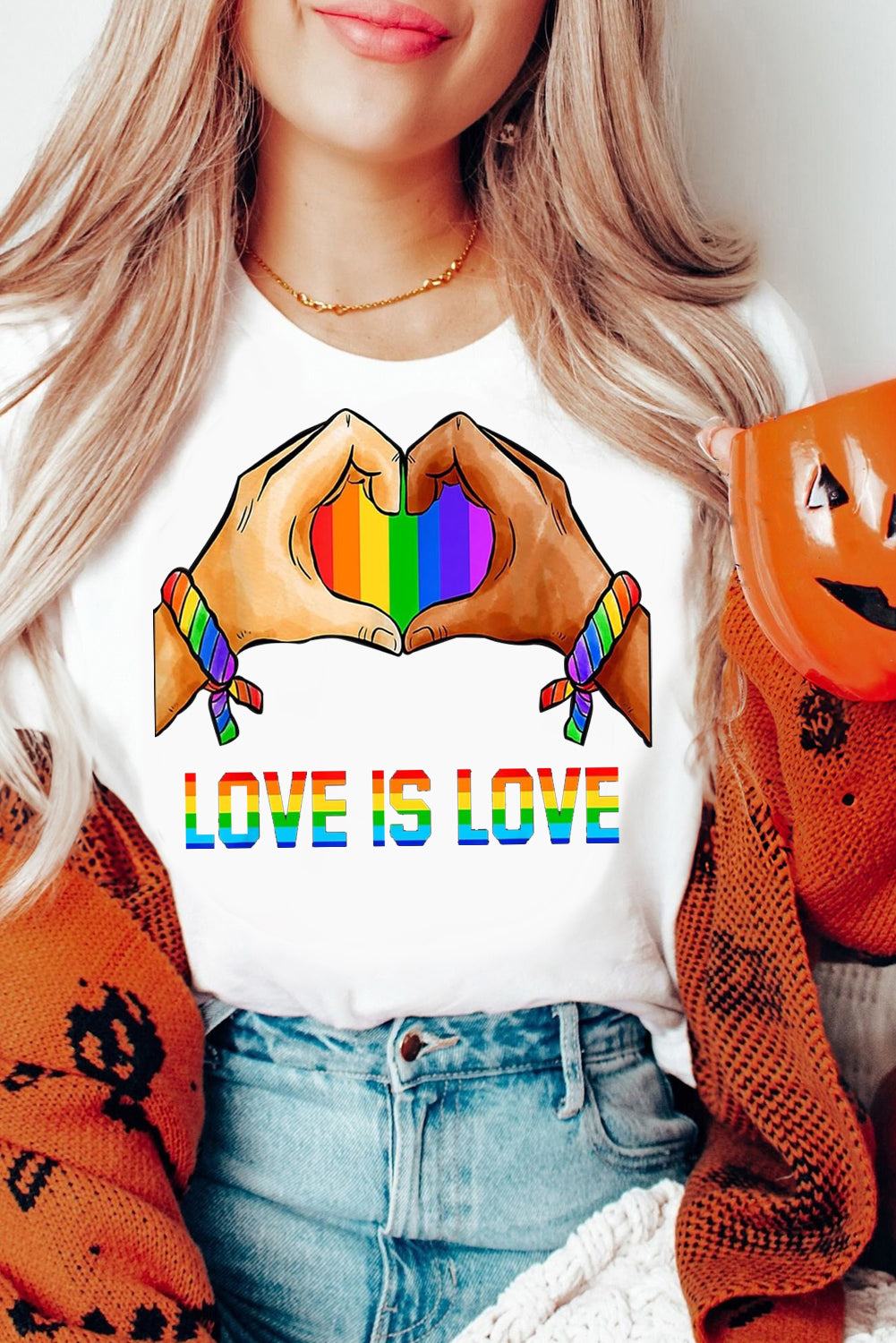 Pride Moon Print Casual Plain Crew Neck T-Shirt