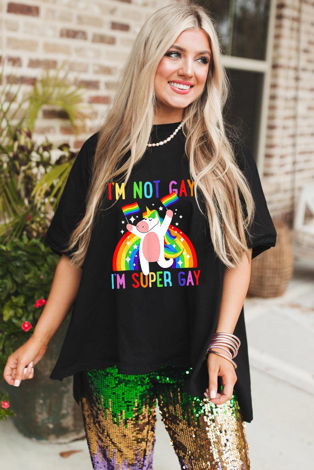 Unicorn Pride White Casual Loose Fit Tee