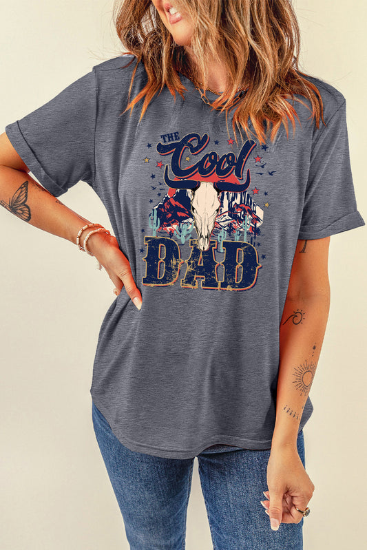 Soft Round Neck Cool Dad Graphic Cotton Tee Summer