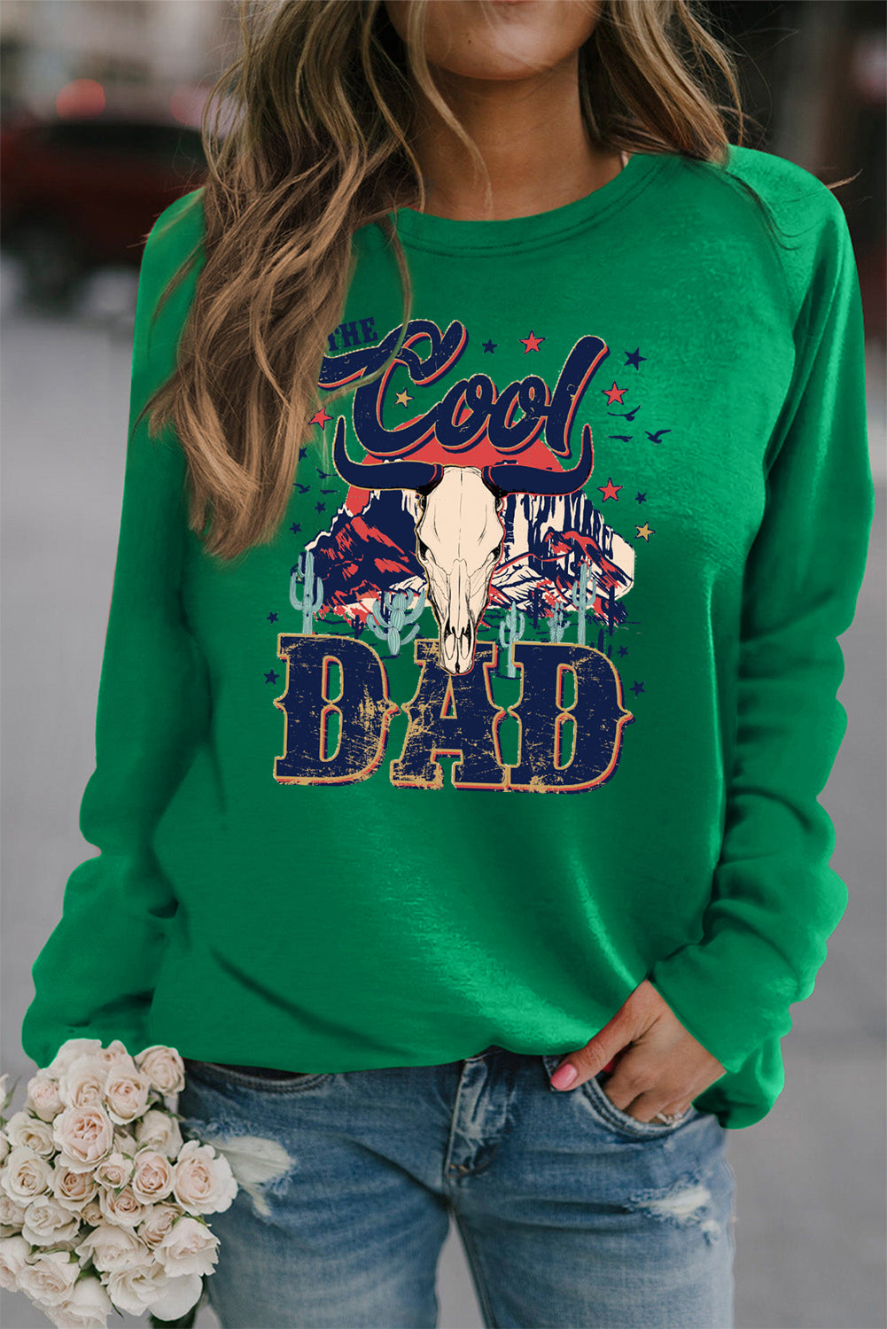 Cool Dad Red Graphic Pullover Sweatshirt