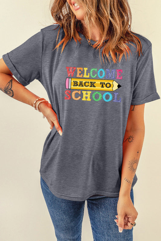 Short Sleeve Welcome Back to School Graphic Top