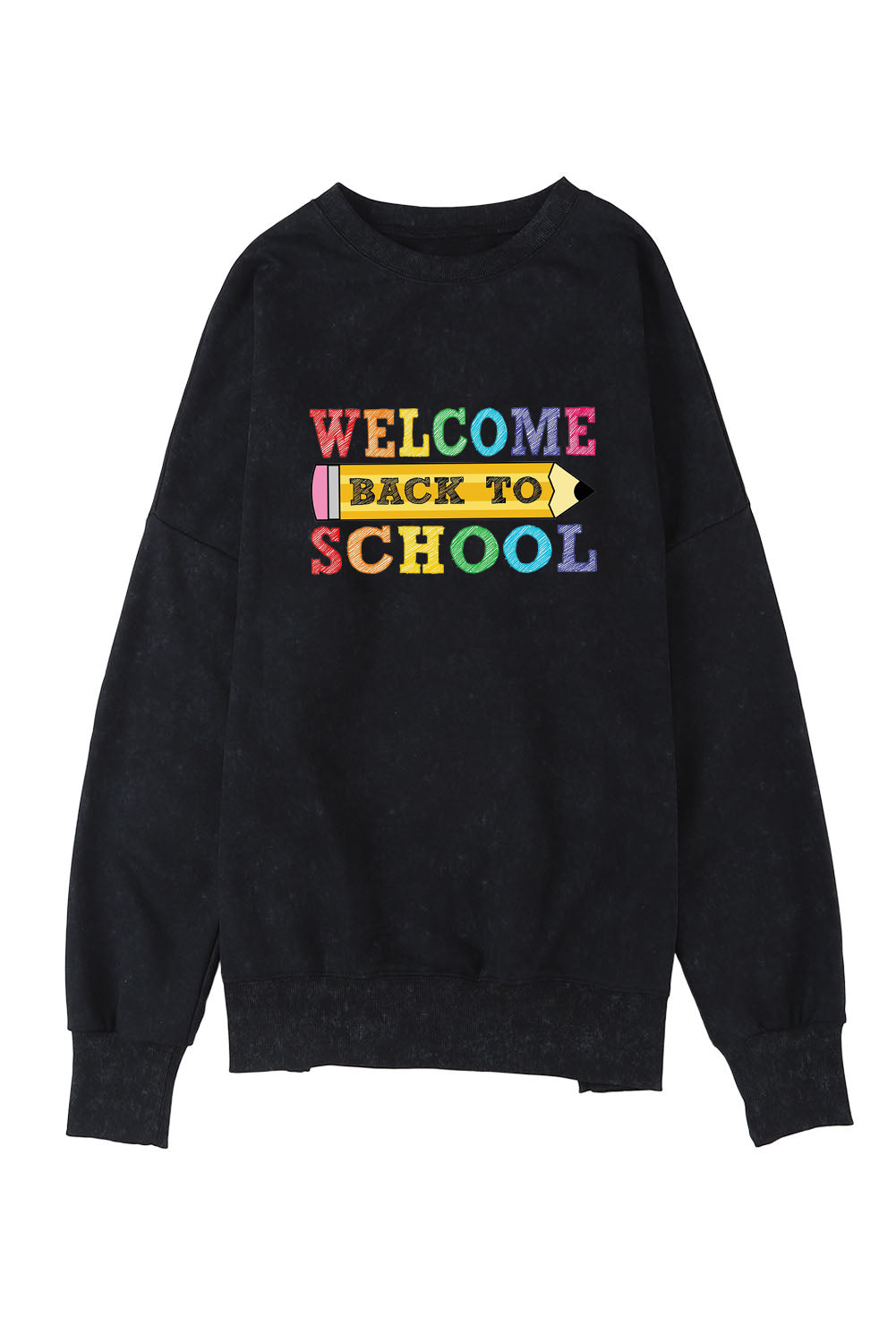 Oversized Back to School Sweatshirt with Side Slits