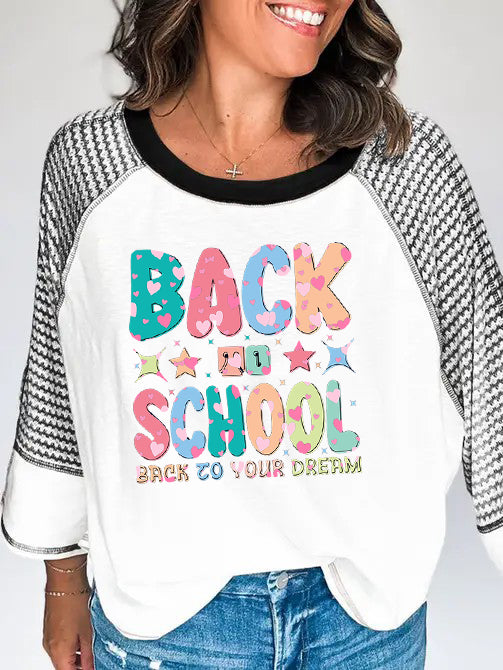 Dream Big Back to School Shirt with Contrast Sleeve Detail