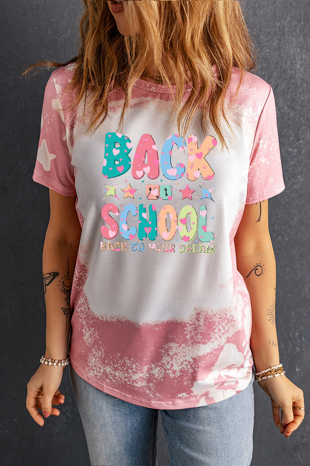 Colorful Back to School Shirt with Tie Dye Look