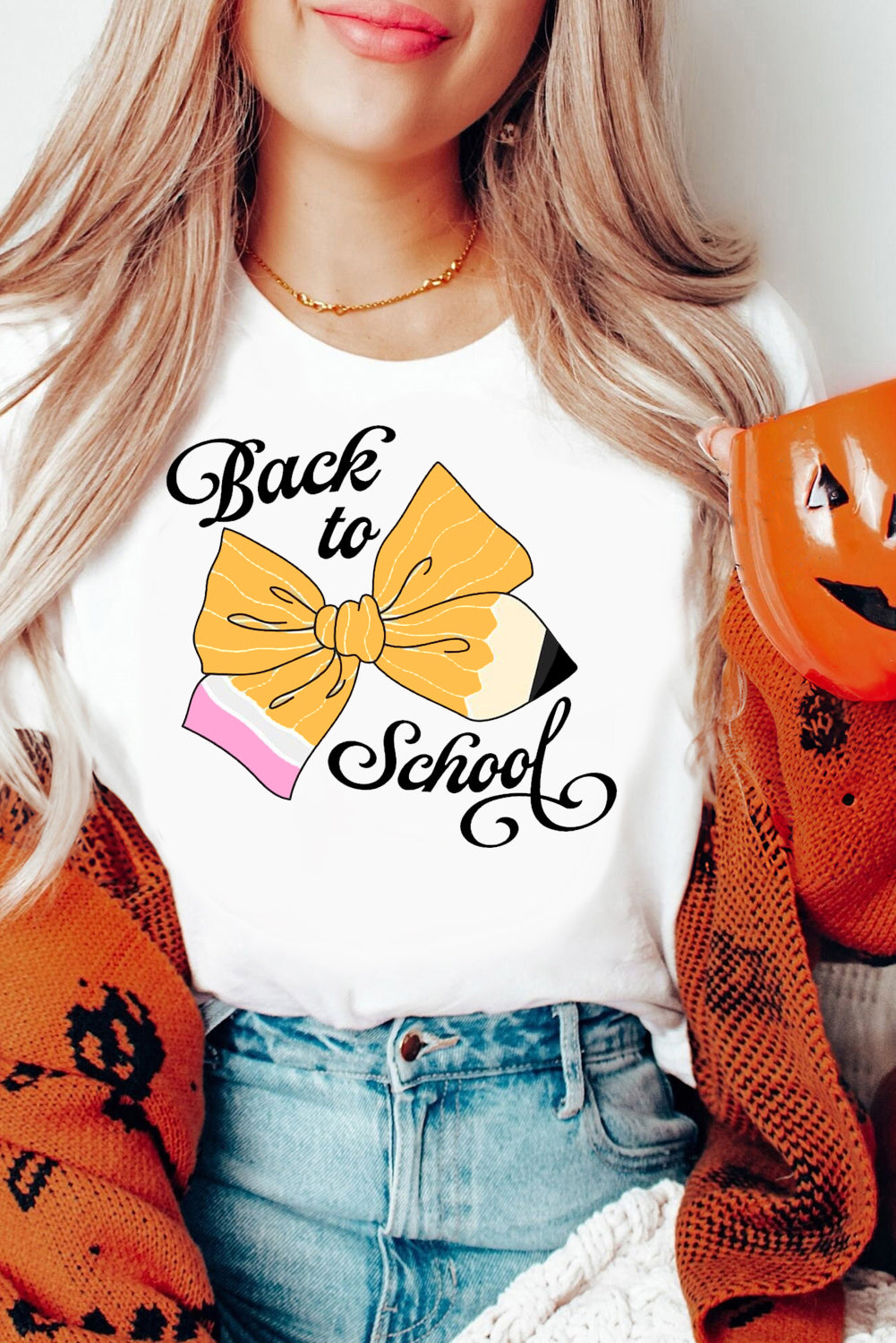 Back to School Letter Print T Shirt in Soft Lavender
