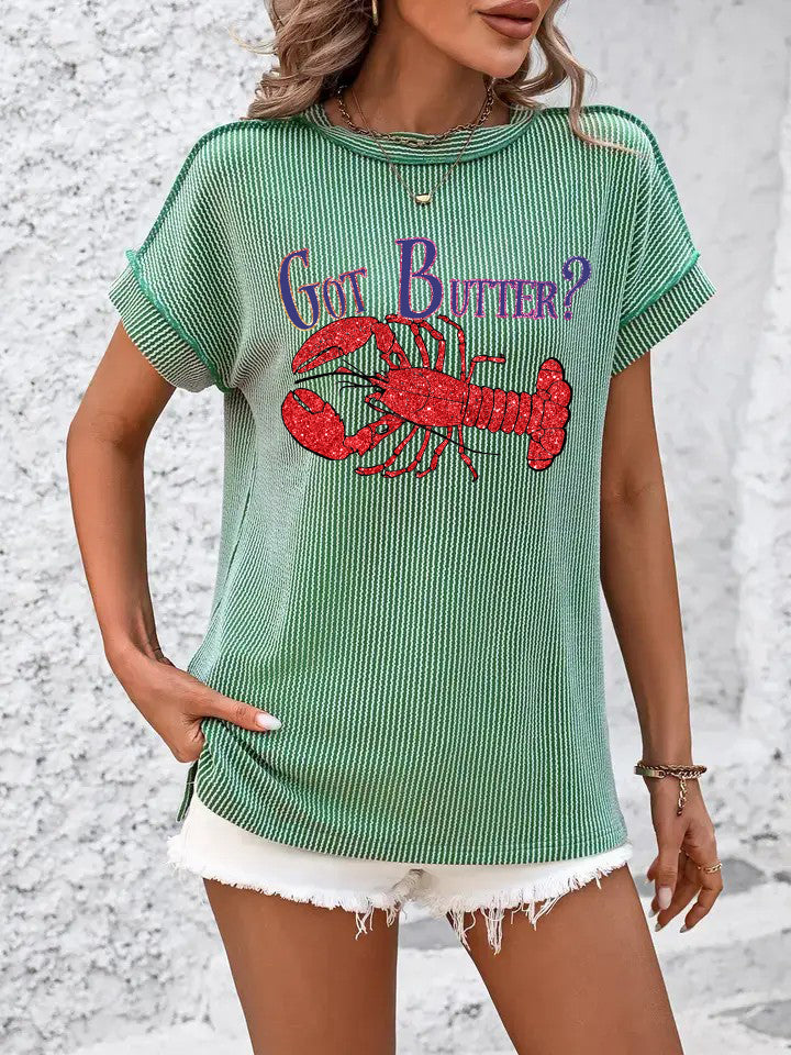 Funny Lobster Graphic Summer Casual T-Shirt