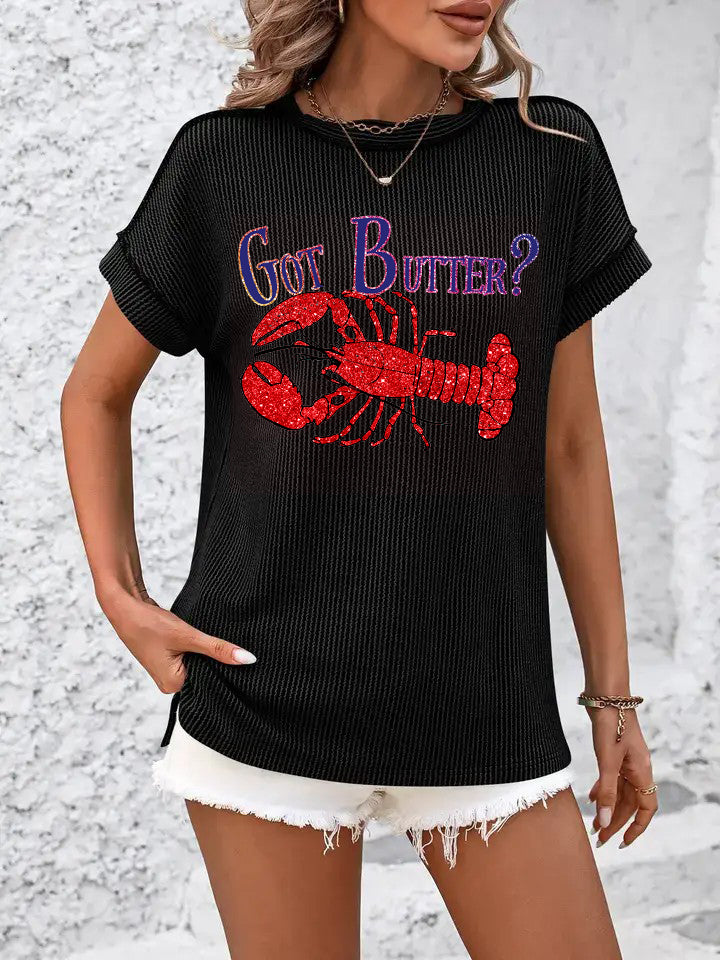 Funny Lobster Graphic Summer Casual T-Shirt
