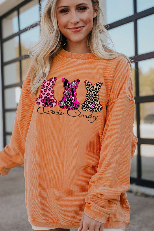 Vintage Easter Graphic Ribbed Corduroy Sweatshirt