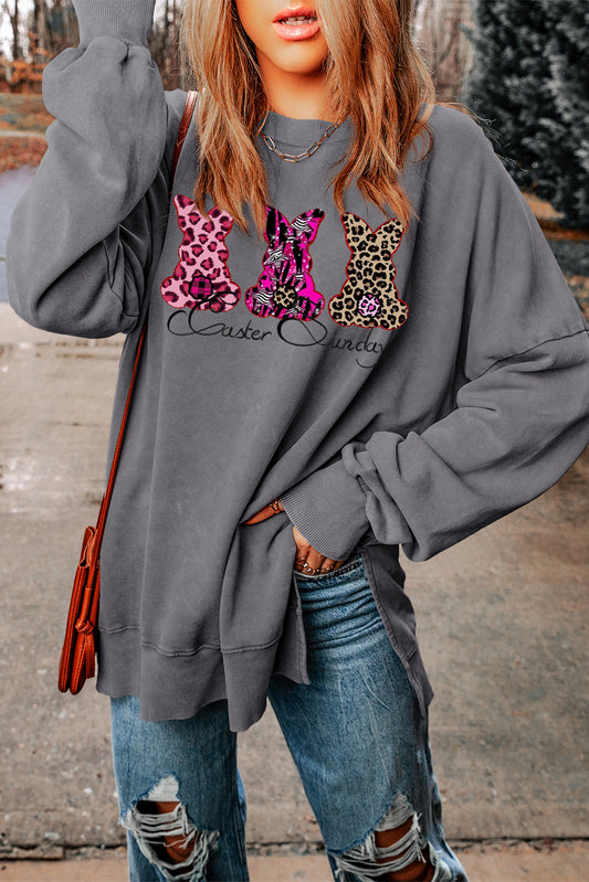 Easter Sweatshirt Relaxed Drop Shoulder Pullover for Spring
