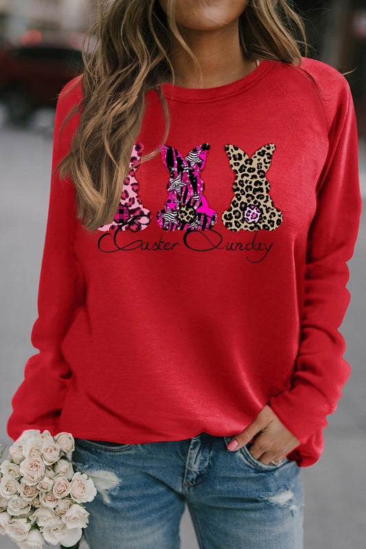 Easter Sunday Round Neck Raglan Sleeve Sweatshirt