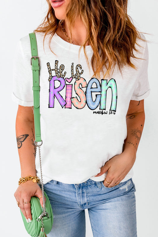 Solid Color Casual Plain Crew Neck Tee for Easter's Day
