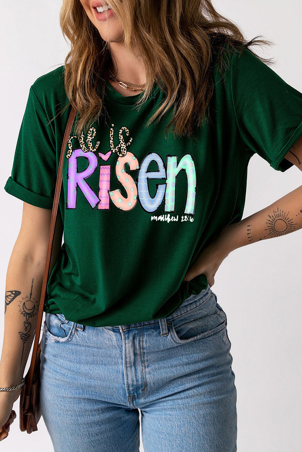Easter Element Solid Color Crew Neck T-Shirt  for Summer