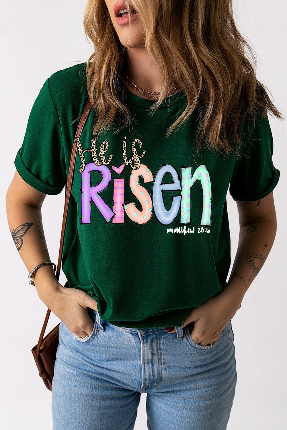 Easter Element Solid Color Crew Neck T-Shirt  for Summer