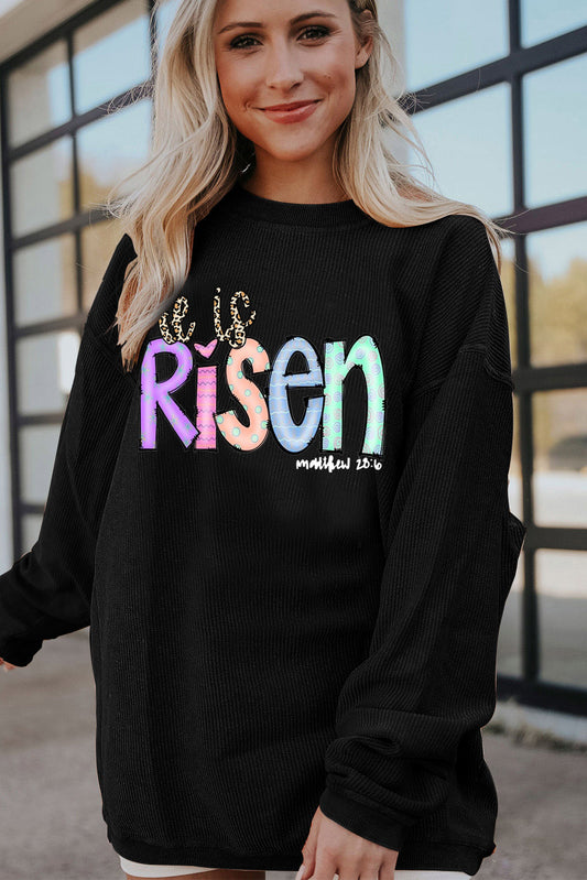 Easter's Day Ribbed Corduroy Oversized Sweatshirt
