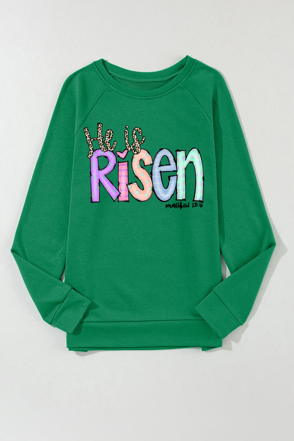 Easter's Day Solid Round Neck Raglan Sleeve Sweatshirt
