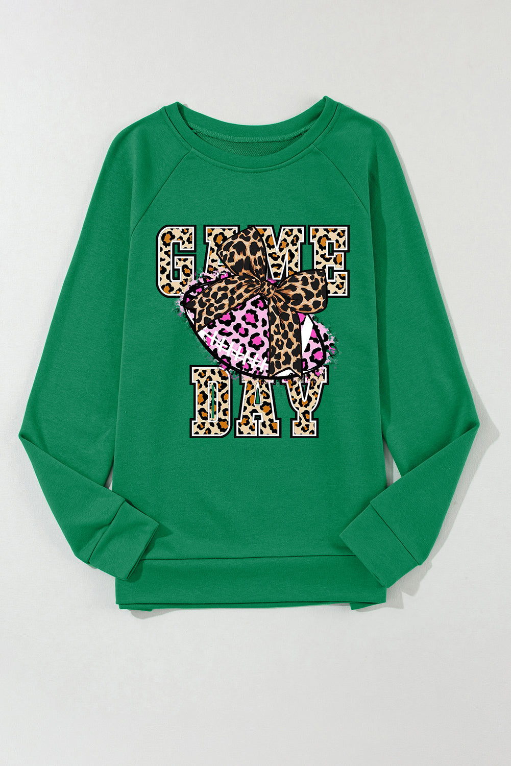 Game Day Crew Neck Pullover Sleeve Rugby Sweatshirt