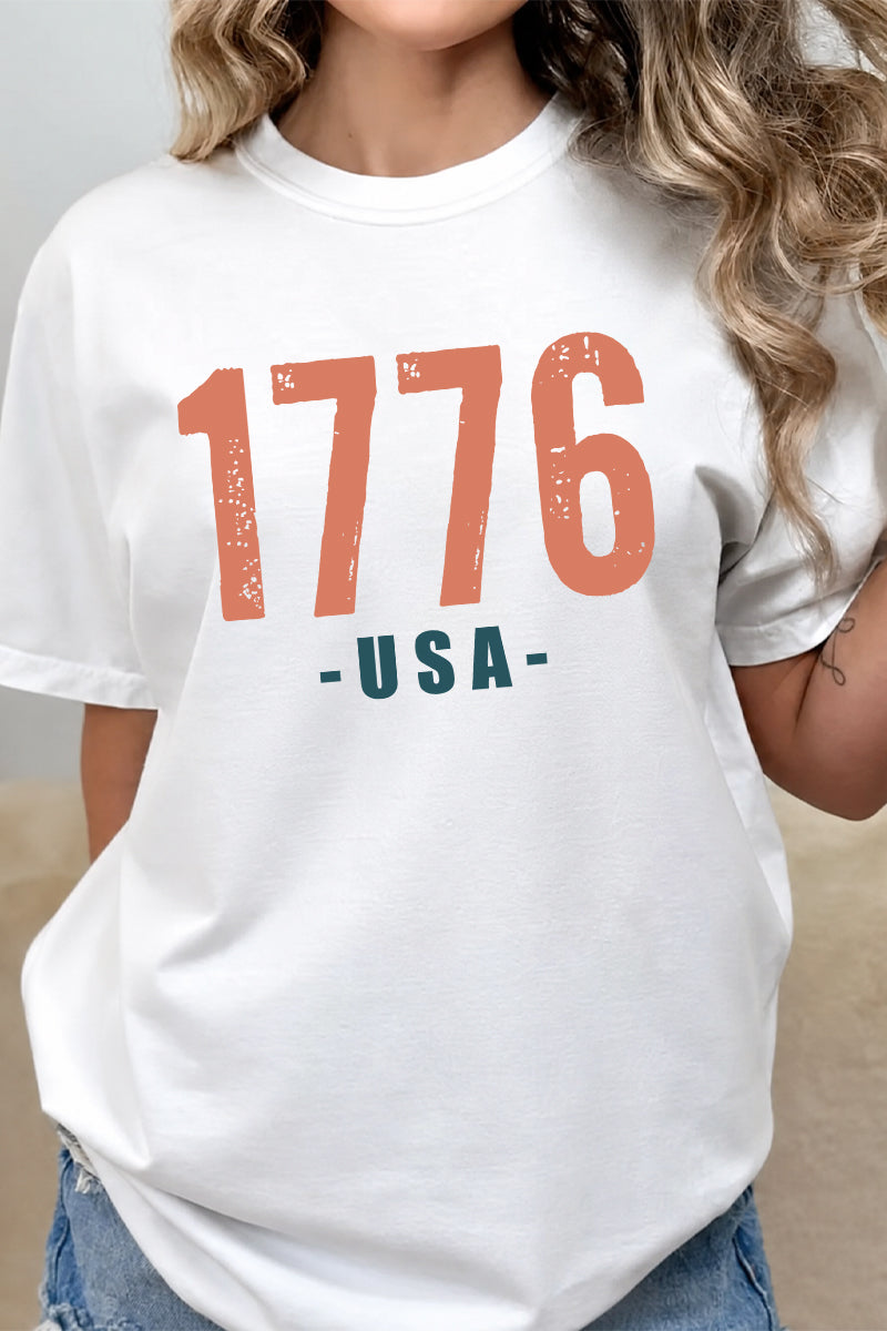 1776 USA Vintage Patriotic Independence Day Graphic Tee