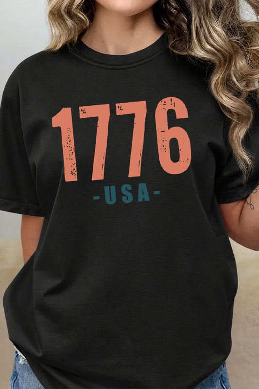 1776 USA Vintage Patriotic Independence Day Graphic Tee