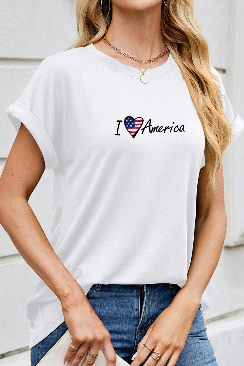 I Love America Patriotic Independence Day Casual Tee
