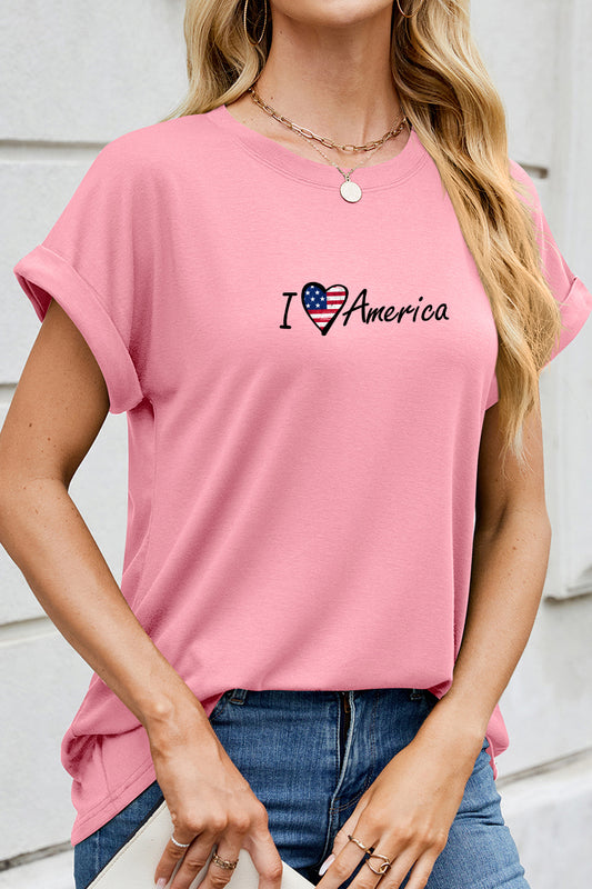 I Love America Patriotic Independence Day Casual Tee