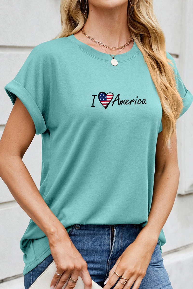I Love America Patriotic Independence Day Casual Tee