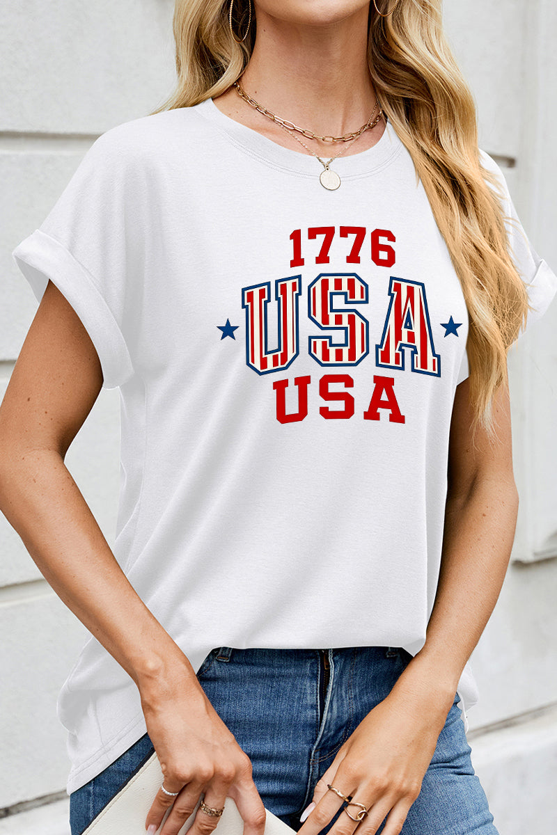 1776 USA Graphic Independence Day Patriotic Tee