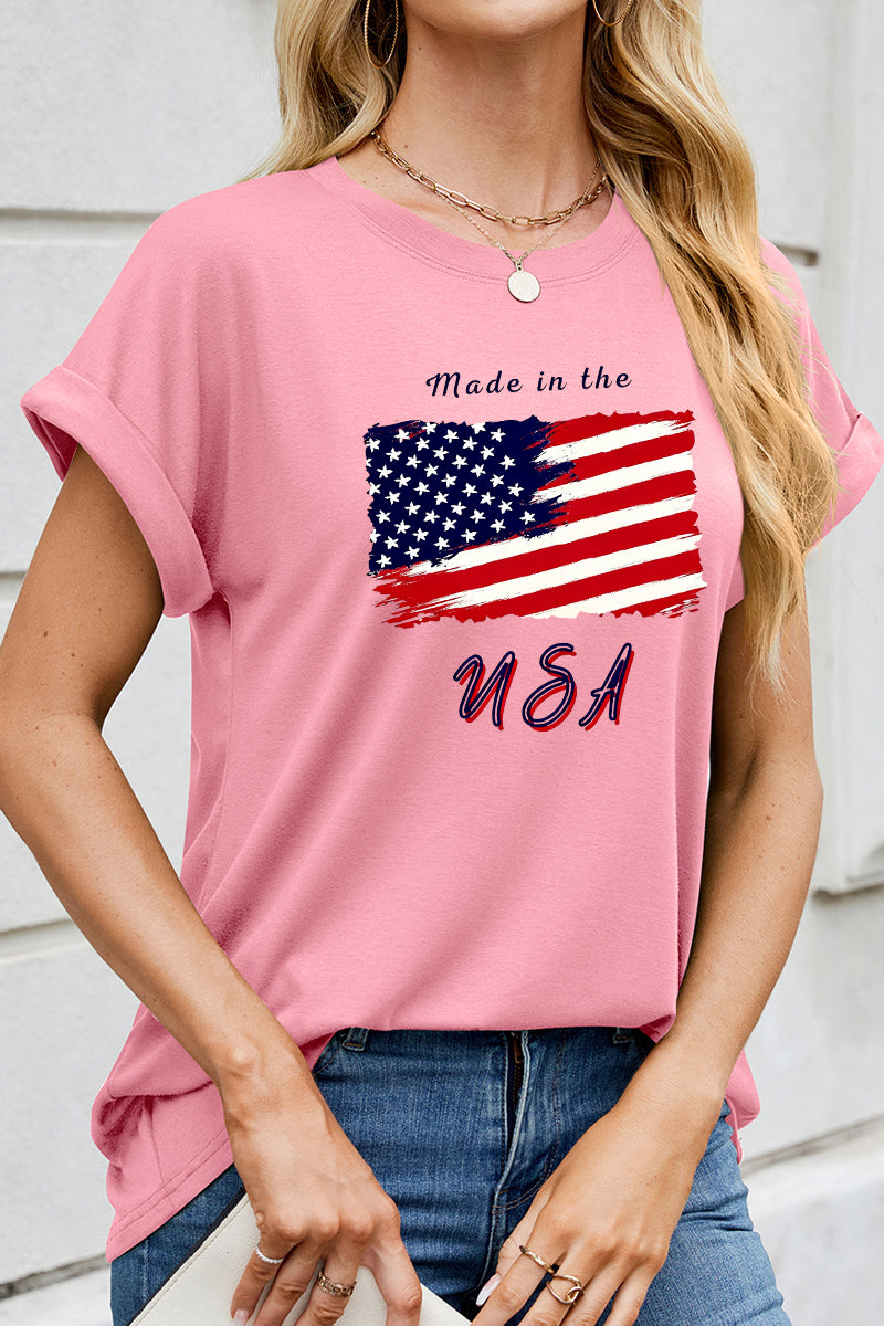 Patriotic USA Flag Independence Day Graphic Top