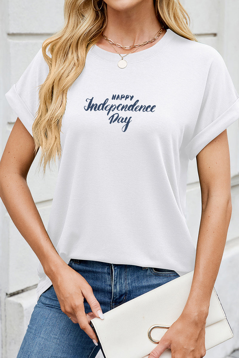 Happy Independence Day Patriotic Casual Graphic Tee