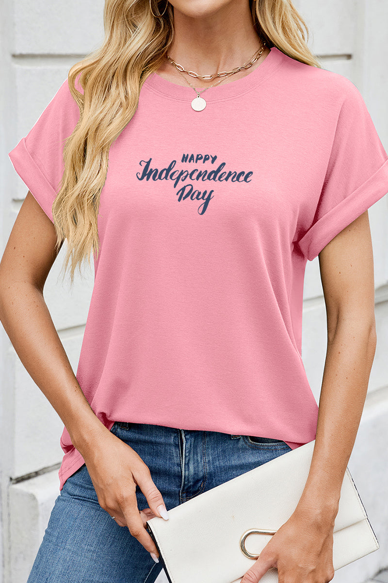 Happy Independence Day Patriotic Casual Graphic Tee