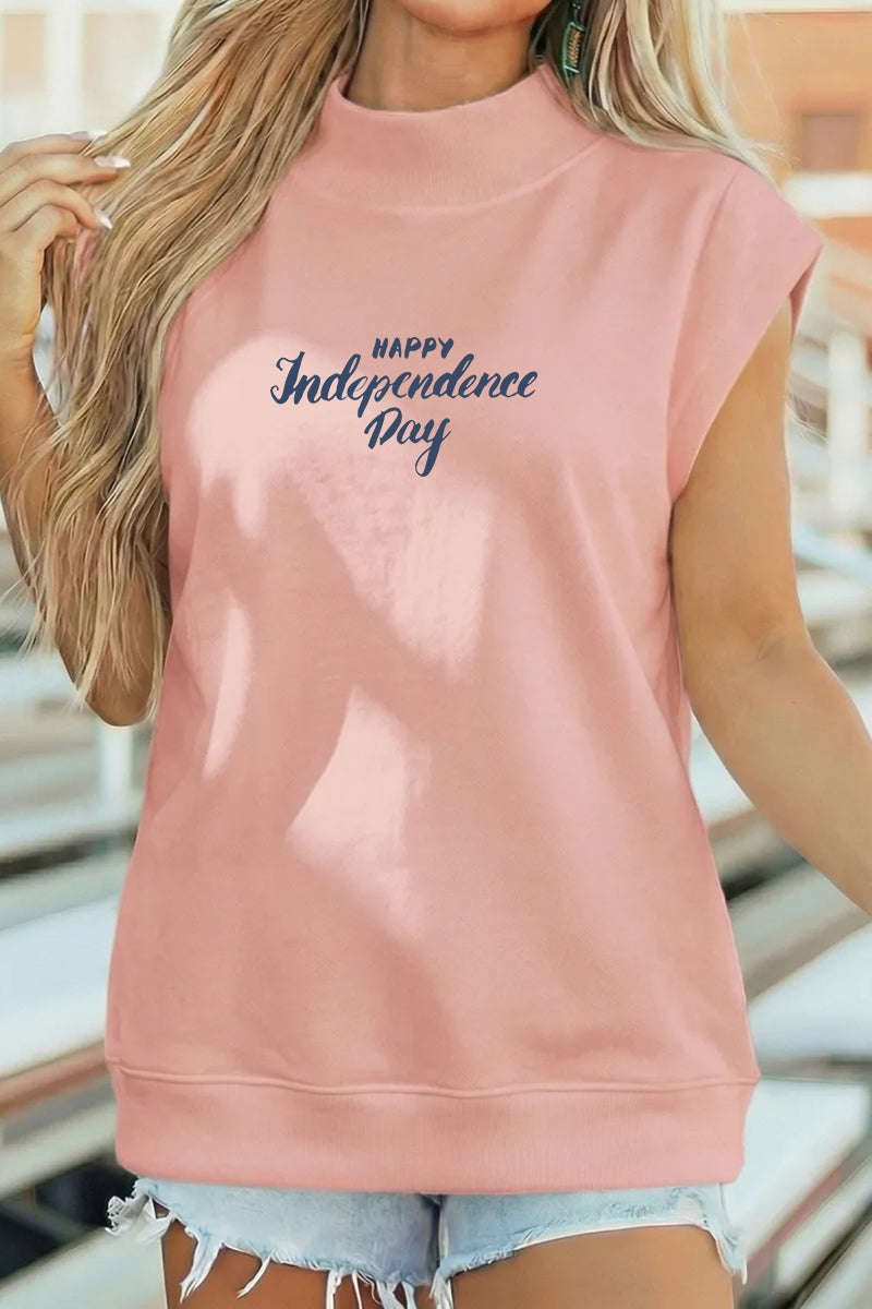 Independence Day Cotton Tee Oversized Patriotic Top
