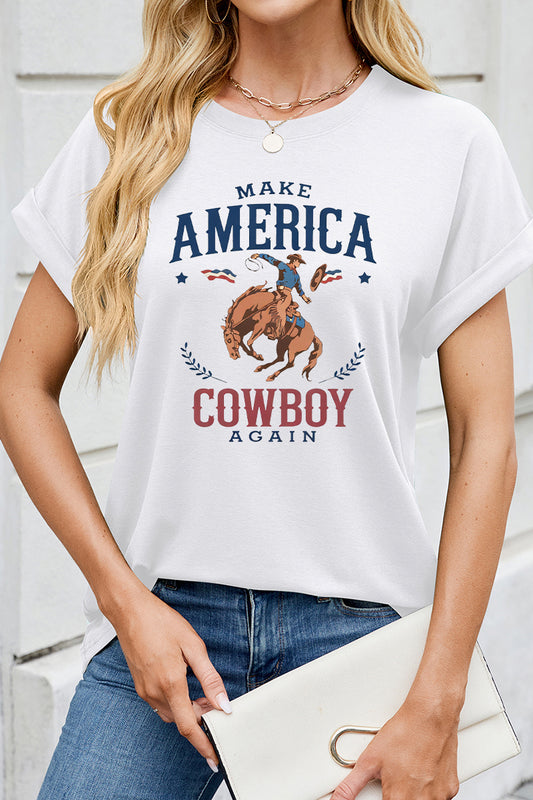 Cowboy America Patriotic Western Graphic Tee