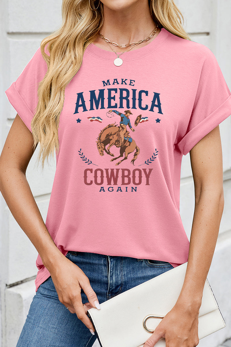 Cowboy America Patriotic Western Graphic Tee