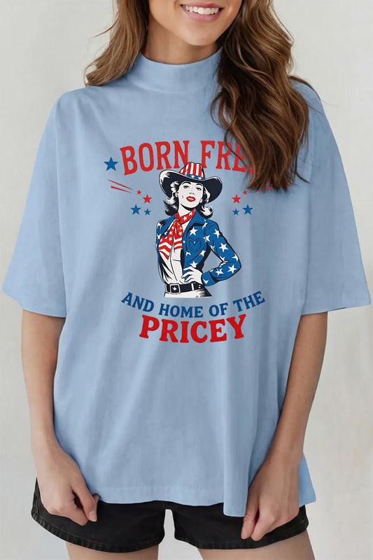 Cowgirl Graphic Tee Oversized Patriotic Western Boutique