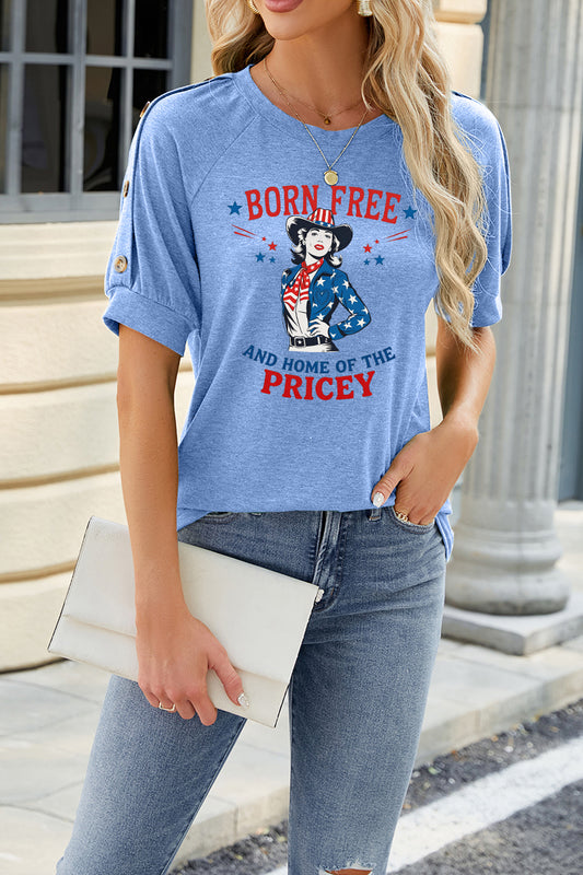 Cowgirl Graphic Rayon Tee Boutique Patriotic Independence Top