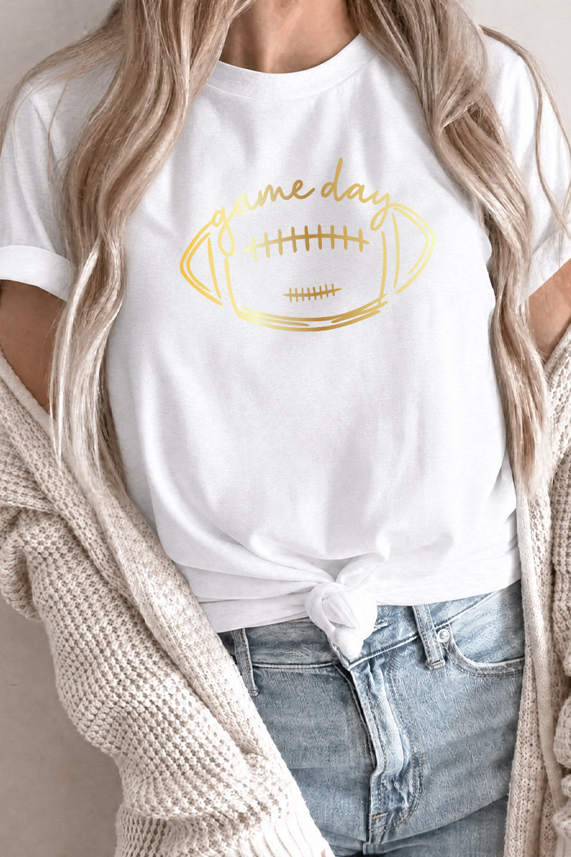 Game Day Football Graphic Tee Rayon Blend Oversized Pullover