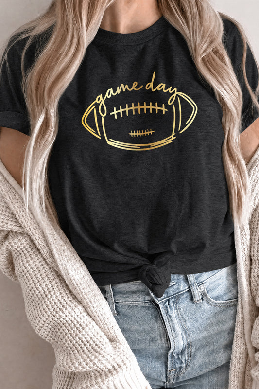 Game Day Football Graphic Tee Rayon Blend Oversized Pullover