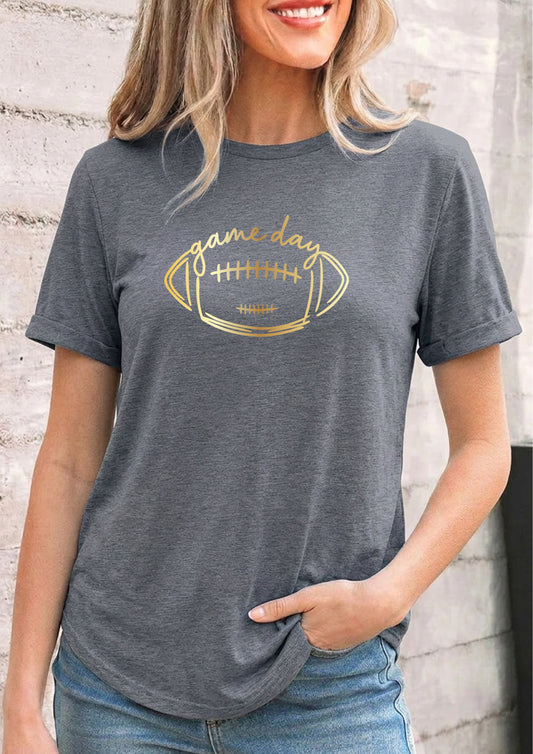 Gold Game Day Football Tee Women’s Spirit Shirt