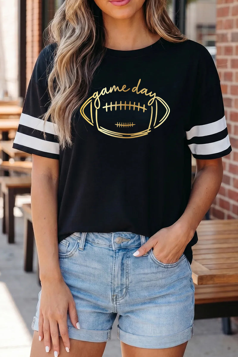 Gold Football Game Day Tee Women’s Team Spirit Top