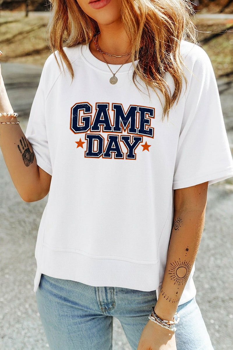 Game Day Varsity Graphic Top Rayon Blend Football Tee