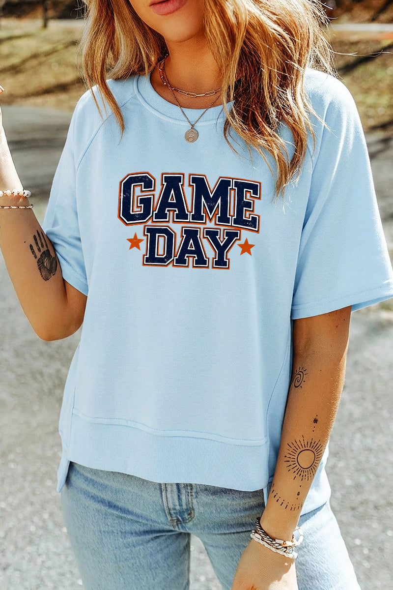 Game Day Varsity Graphic Top Rayon Blend Football Tee