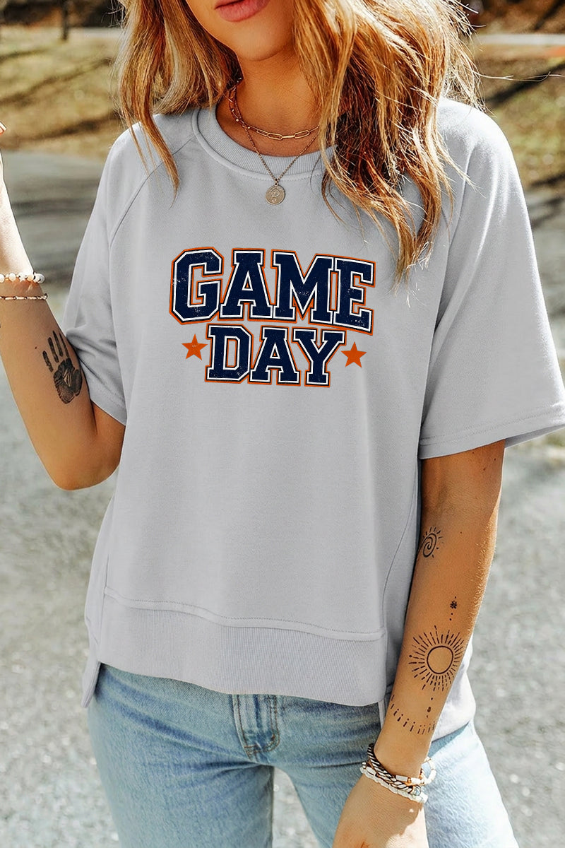Game Day Varsity Graphic Top Rayon Blend Football Tee