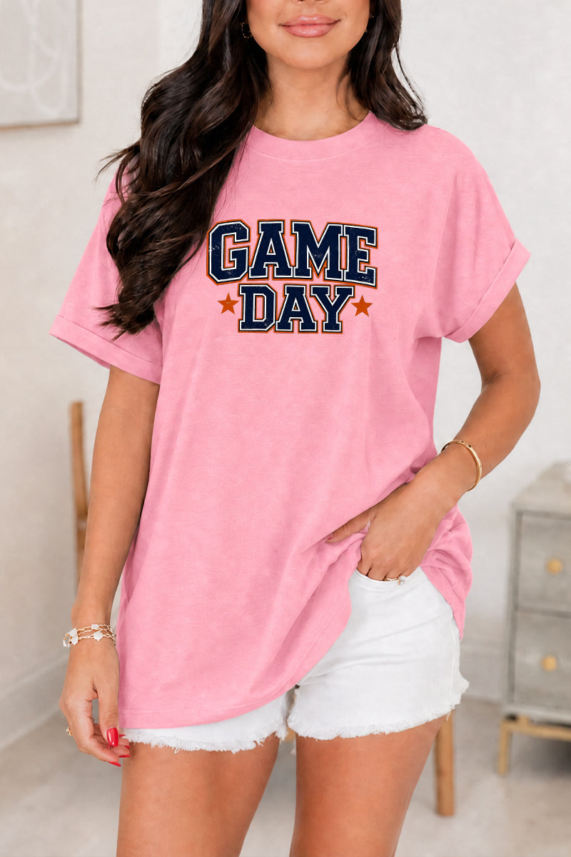Game Day Collegiate Graphic Tee Rayon Blend Oversized Top