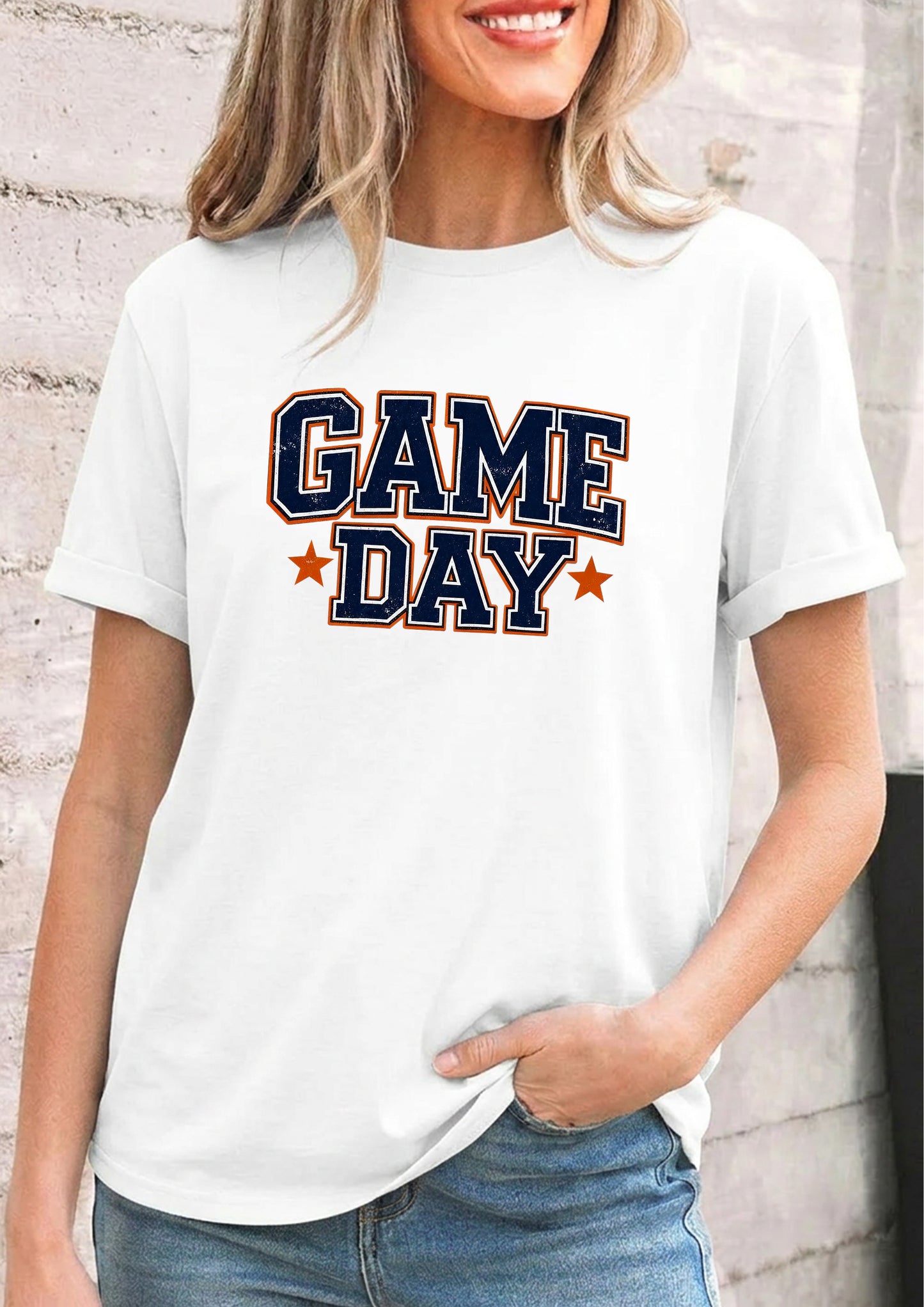 Game Day Football Tee Women Sporty Varsity Style Shirt