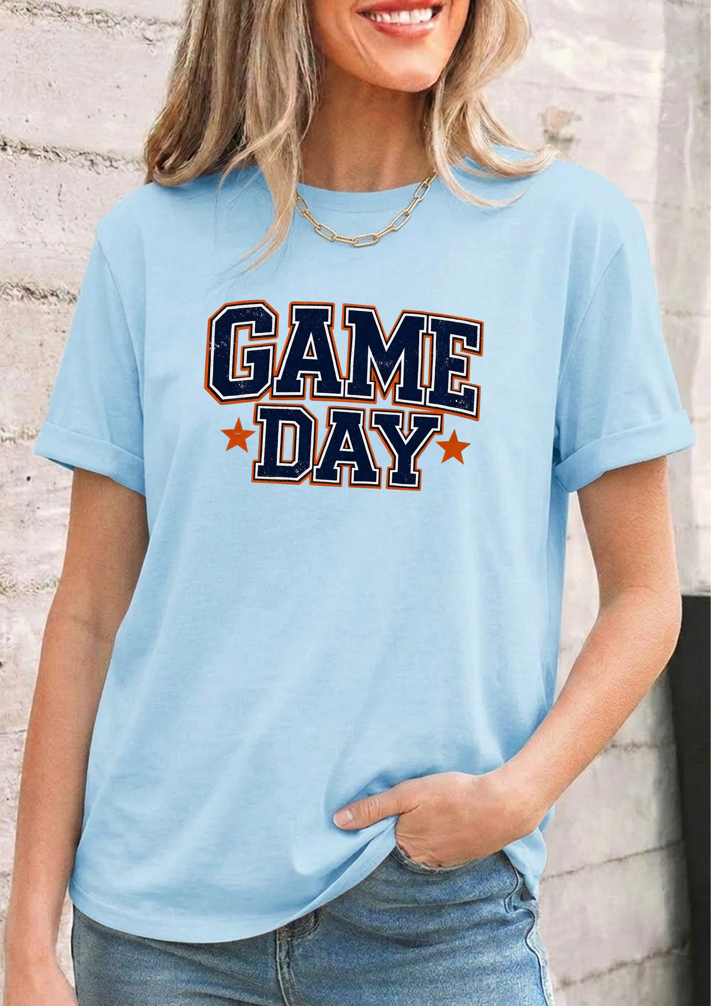 Game Day Football Tee Women Sporty Varsity Style Shirt