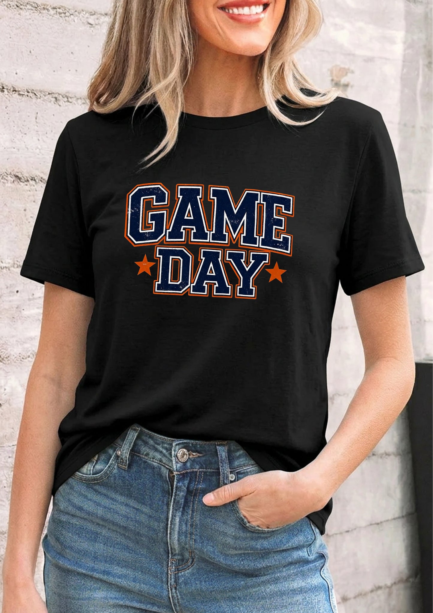 Game Day Football Tee Women Sporty Varsity Style Shirt