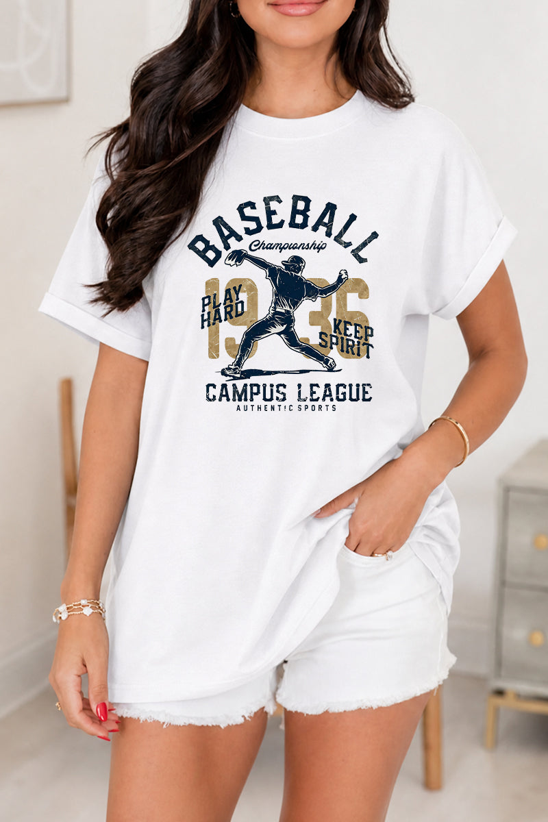 Game Day Baseball Championship Graphic Tee Women Casual Shirt