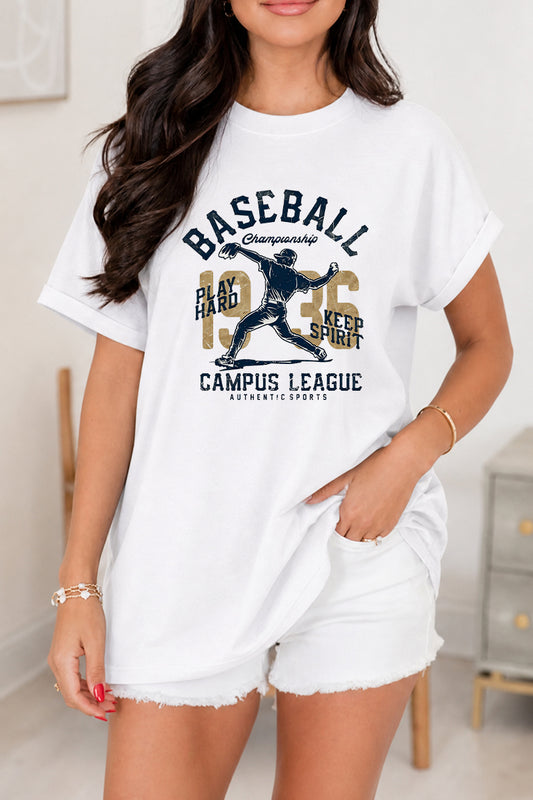 Game Day Baseball Championship Graphic Tee Women Casual Shirt