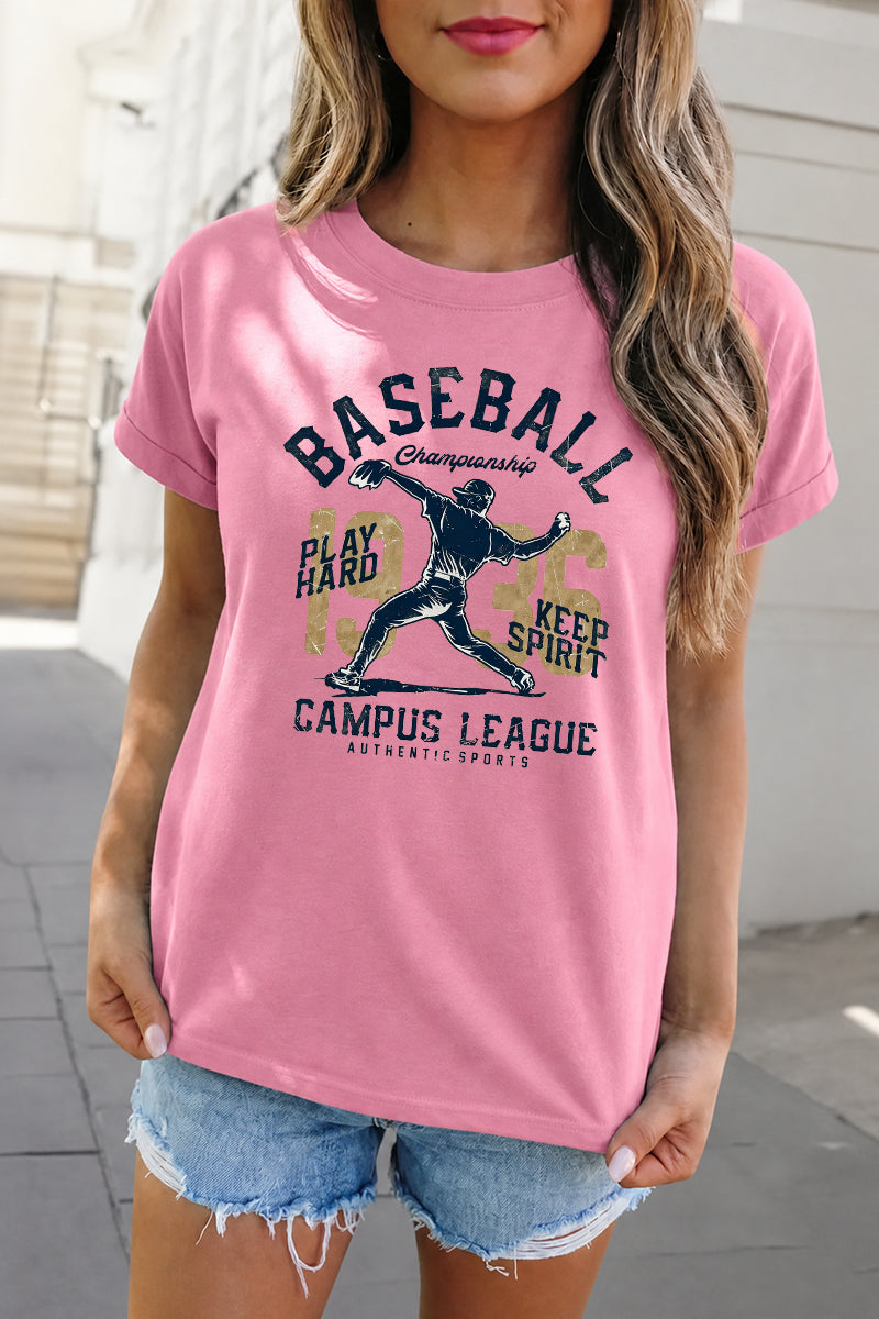 Game Day Baseball Championship Graphic Tee Women Casual Shirt