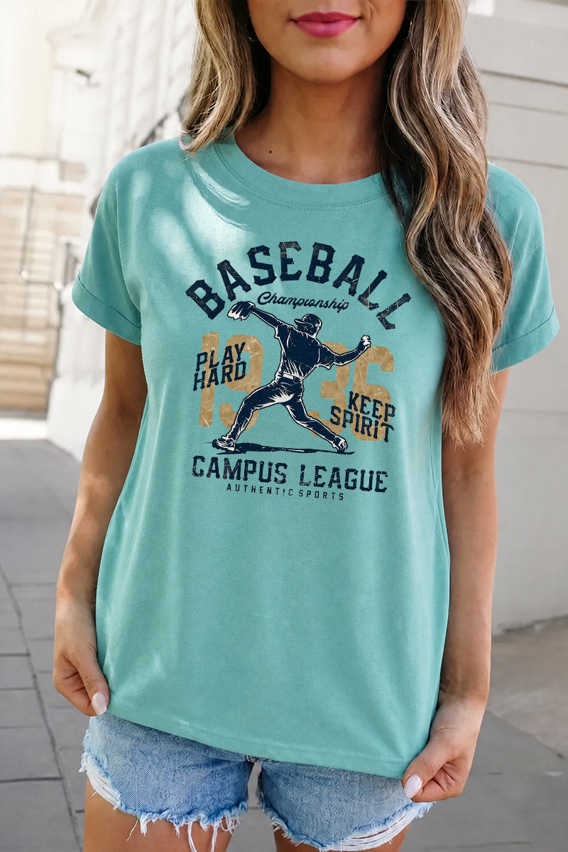Game Day Baseball Championship Graphic Tee Women Casual Shirt