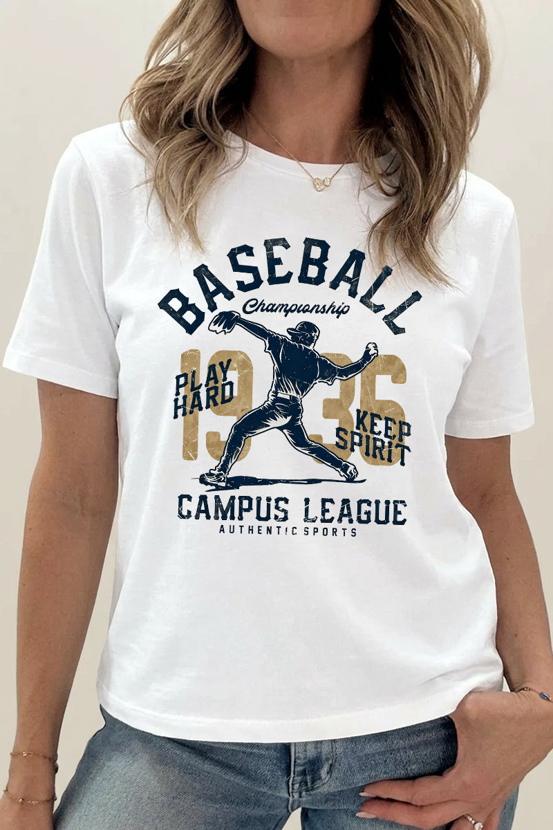 Game Day Baseball Championship Graphic Tee Women Sport Shirt